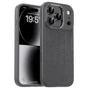 IPAKY iPhone 17 Pro Max Mobilskal Carbon Fiber - Grå