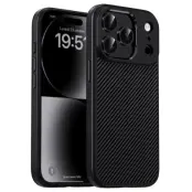 IPAKY iPhone 17 Pro Max Mobilskal Carbon Fiber - Svart
