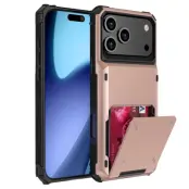 iPhone 17 Pro Max Mobilskal Dual Layer korthållare - Roséguld