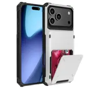 iPhone 17 Pro Max Mobilskal Dual Layer korthållare - Vit