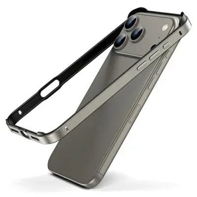 Mobilskal till iPhone 17 Pro Max Hollow Metal Bumper - Guld (Titan Guld)