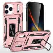 iPhone 17 Pro Max Mobilskal Kickstand Lens Lid - Roséguld