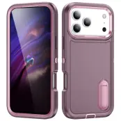 iPhone 17 Pro Max Mobilskal Kickstand Silikon - Lila/Rosa