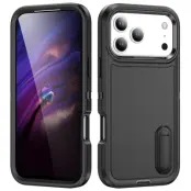 iPhone 17 Pro Max Mobilskal Kickstand Silikon - Svart