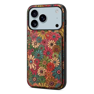 iPhone 17 Pro Max Mobilskal Korthållare Blommor - Vår / Grön