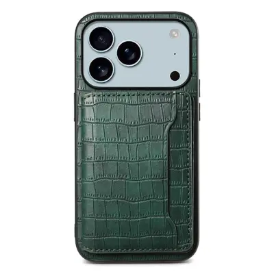 iPhone 17 Pro Max Mobilskal Korthållare Crocodile - Grön