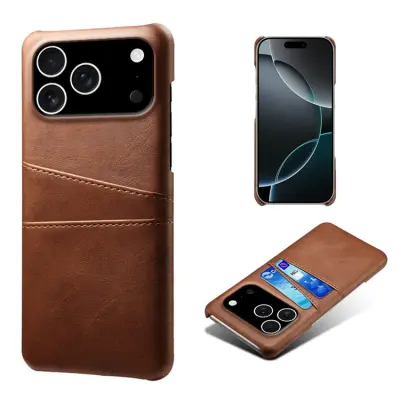 iPhone 17 Pro Max Mobilskal Korthållare Dual - Brun