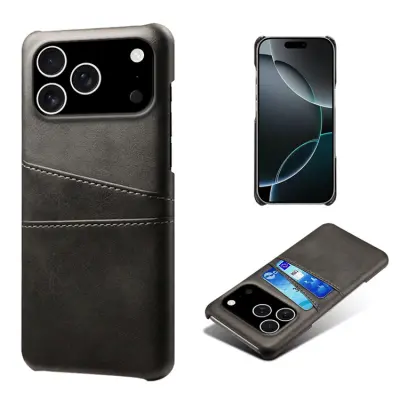 iPhone 17 Pro Max Mobilskal Korthållare Dual - Svart