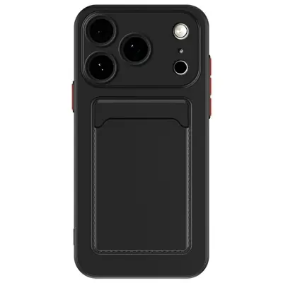 iPhone 17 Pro Max Mobilskal Korthållare TPU - Svart