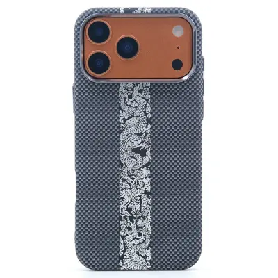 Mobilskal till iPhone 17 Pro Max MagSafe Carbon Fiber - Kunglig Drake