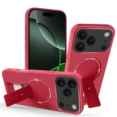 iPhone 17 Pro Max Mobilskal MagSafe Kickstand Carbon Fiber