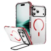iPhone 17 Pro Max Mobilskal MagSafe Kickstand - Röd/Svart