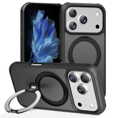 iPhone 17 Pro Max Mobilskal MagSafe Kickstand TPU + PC - Svart