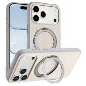 Mobilskal till iPhone 17 Pro Max MagSafe Rotary Kickstand Skin Touch - Grå (Grå)