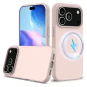 iPhone 17 Pro Max Mobilskal MagSafe Silikon Anti-Drop - Rosa