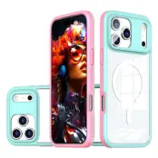 iPhone 17 Pro Max Mobilskal MagSafe TPU + PC Clear - Blå/Rosa