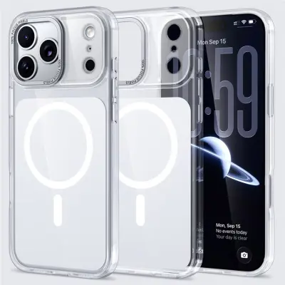 iPhone 17 Pro Max Mobilskal MagSafe TPU Acrylic - Silver