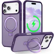 iPhone 17 Pro Max Mobilskal MagSafe TPU+PC Kickstand - Lila