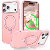 iPhone 17 Pro Max Mobilskal MagSafe TPU+PC Kickstand - Rosa