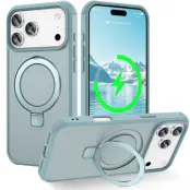 iPhone 17 Pro Max Mobilskal MagSafe TPU+PC Kickstand - Sjöblå