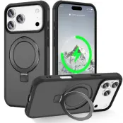 iPhone 17 Pro Max Mobilskal MagSafe TPU+PC Kickstand - Svart