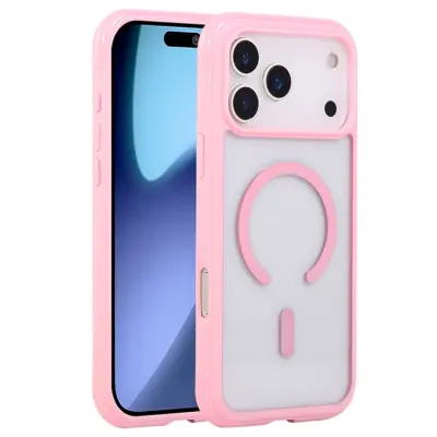 iPhone 17 Pro Max Mobilskal MagSafe TPU+PC Transparent - Rosa