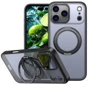 iPhone 17 Pro Max Mobilskal Ring Kickstand TPU PC - Svart