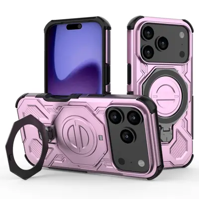 iPhone 17 Pro Max Mobilskal Rotating Kickstand - Rosa