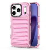 iPhone 17 Pro Max Mobilskal Stripe Design Detachable - Ljusrosa