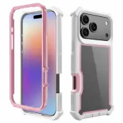 Mobilskal till iPhone 17 Pro Max TPU + PC Shockproof - Vit / Rosa