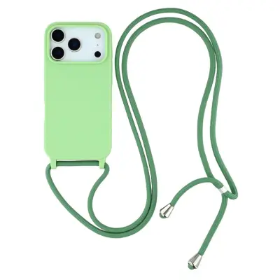 iPhone 17 Pro Max Mobilskal TPU Shockproof med Lanyard - Grön