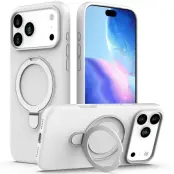 iPhone 17 Pro Max Mobiskal MagSafe Kickstand PC+Silikon - Vit