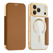 iPhone 17 Pro Max Plånboksfodral Magsafe RFID-Skydd - Brun (Brun)