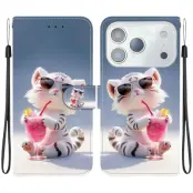 iPhone 17 Pro Max Plånboksfodral Med Lanyard - Cartoon Tiger