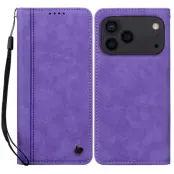 iPhone 17 Pro Max Plånboksfodral med Rem Lines Pattern - Lila