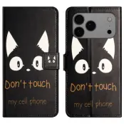 iPhone 17 Pro Max Konstläder Plånboksfodral Pattern Print - Kattöron