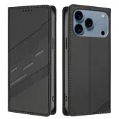 iPhone 17 Pro Max Plånboksfodral Punk Style Imprinted - Svart