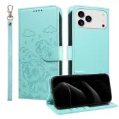 iPhone 17 Pro Max Plånboksfodral RFID med handledsrem - Grön