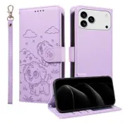 iPhone 17 Pro Max Plånboksfodral RFID med handledsrem - Lila