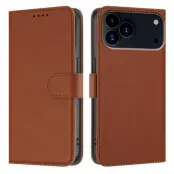 iPhone 17 Pro Max Plånboksfodral Solid Color - Kaffe