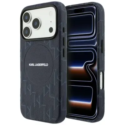 Karl Lagerfeld Mobilskal För iPhone 17 Pro Max Magsafe Monogram logo - Blå