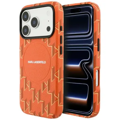 Karl Lagerfeld Mobilskal För iPhone 17 Pro Max Magsafe Monogram logo - Orange