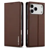 LC.IMEEKE iPhone 17 Pro Max Plånboksfodral PU Läder - Brun