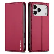LC.IMEEKE iPhone 17 Pro Max Plånboksfodral PU Läder - Röd