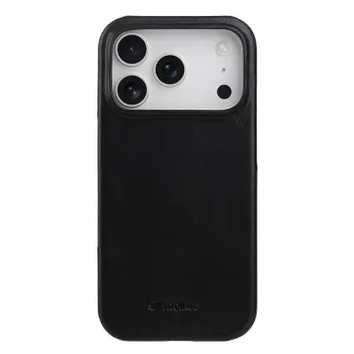 MELKCO Mobilskal till iPhone 17 Pro Max i äkta läder och PC - Svart