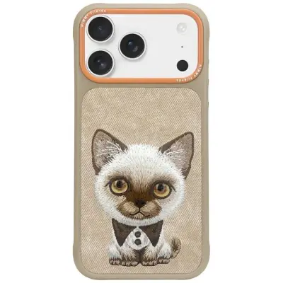 Nimmy iPhone 17 Pro Max Mobilskal Big Eyed Pet 2.0 Cat - Beige