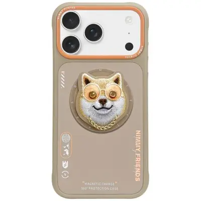 Nimmy Mobilskal till iPhone 17 Pro Max MagSafe Glasses Cool Dog - Beige
