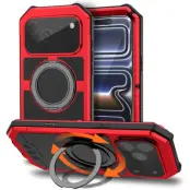 R-JUST iPhone 17 Pro Max Mobilskal Magsafe Kickstand (Röd)