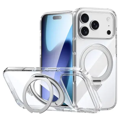 SULADA Mobilskal till iPhone 17 Pro Max MagSafe Kickstand TPU+PC - Clear
