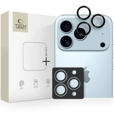 Tech-Protect iPhone 17 Pro/17 Pro Max Härdat Glas Kameraskydd - Svart